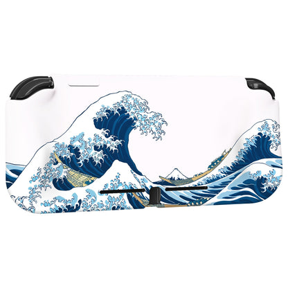 PlayVital ZealProtect Protective Case for Nintendo Switch Lite, Hard Shell Ergonomic Grip Cover for Nintendo Switch Lite w/Screen Protector & Thumb Grip Caps & Button Caps - The Great Wave off Kanagawa - PSLYT001 playvital