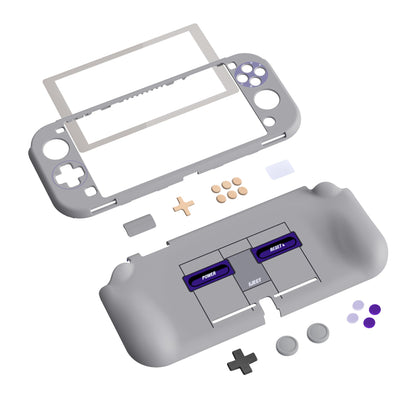 PlayVital ZealProtect Protective Case for Nintendo Switch Lite, Hard Shell Ergonomic Grip Cover for Switch Lite w/Screen Protector & Thumb Grip Caps & Button Caps - Classics SNES Style - PSLYY7002 PlayVital