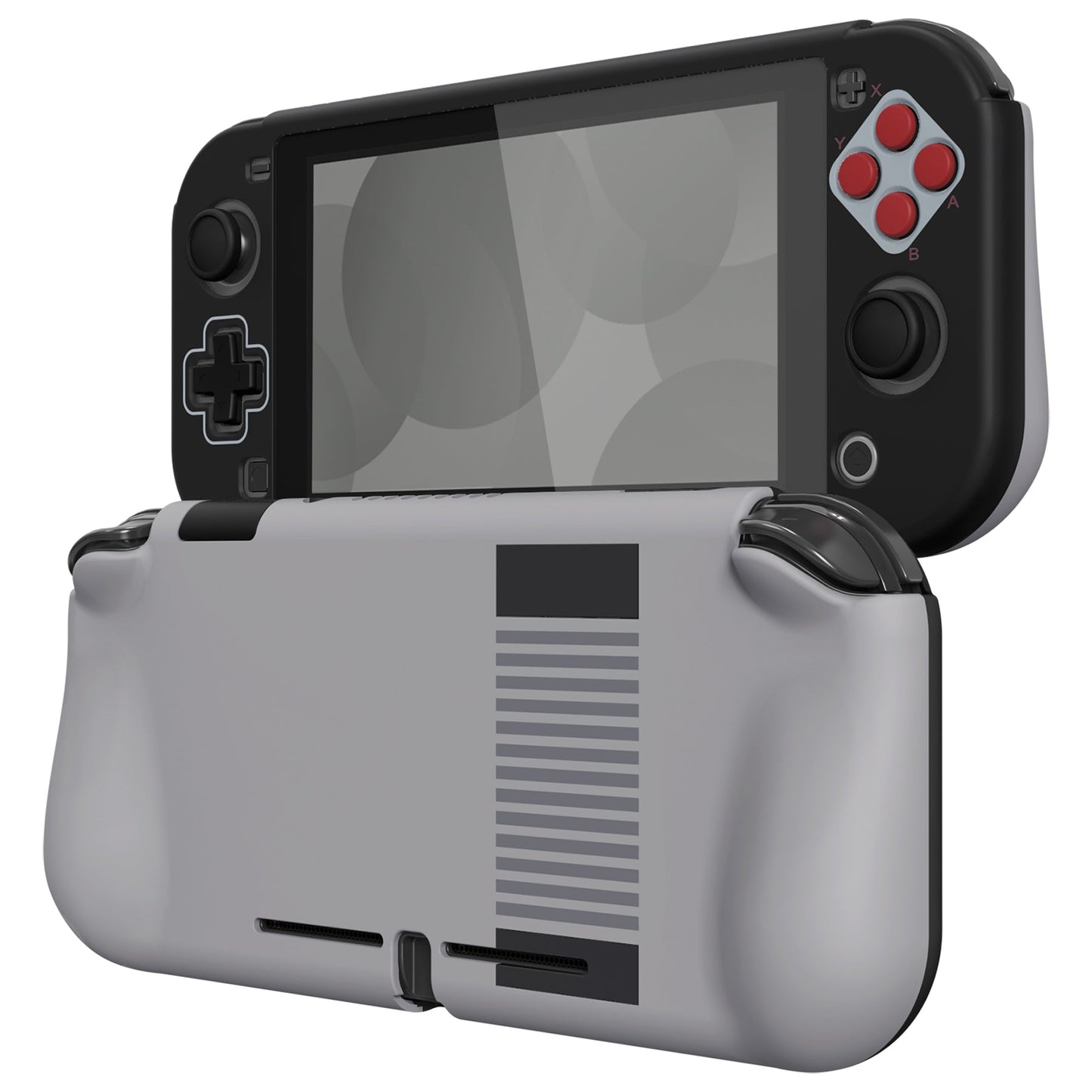 PlayVital ZealProtect Protective Case for Nintendo Switch Lite, Hard Shell Ergonomic Grip Cover for Switch Lite w/Screen Protector & Thumb Grip Caps & Button Caps - Classics NES Style - PSLYY7003 PlayVital