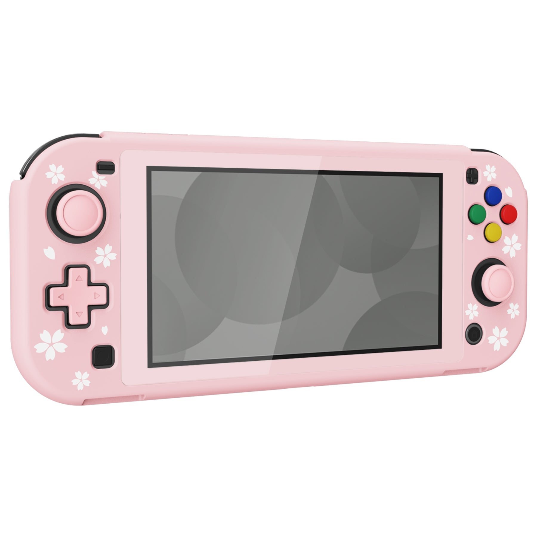 PlayVital ZealProtect Protective Case for Nintendo Switch Lite, Hard Shell Ergonomic Grip Cover for Switch Lite w/Screen Protector & Thumb Grip Caps & Button Caps - Cherry Blossoms Petals - PSLYY7004 PlayVital