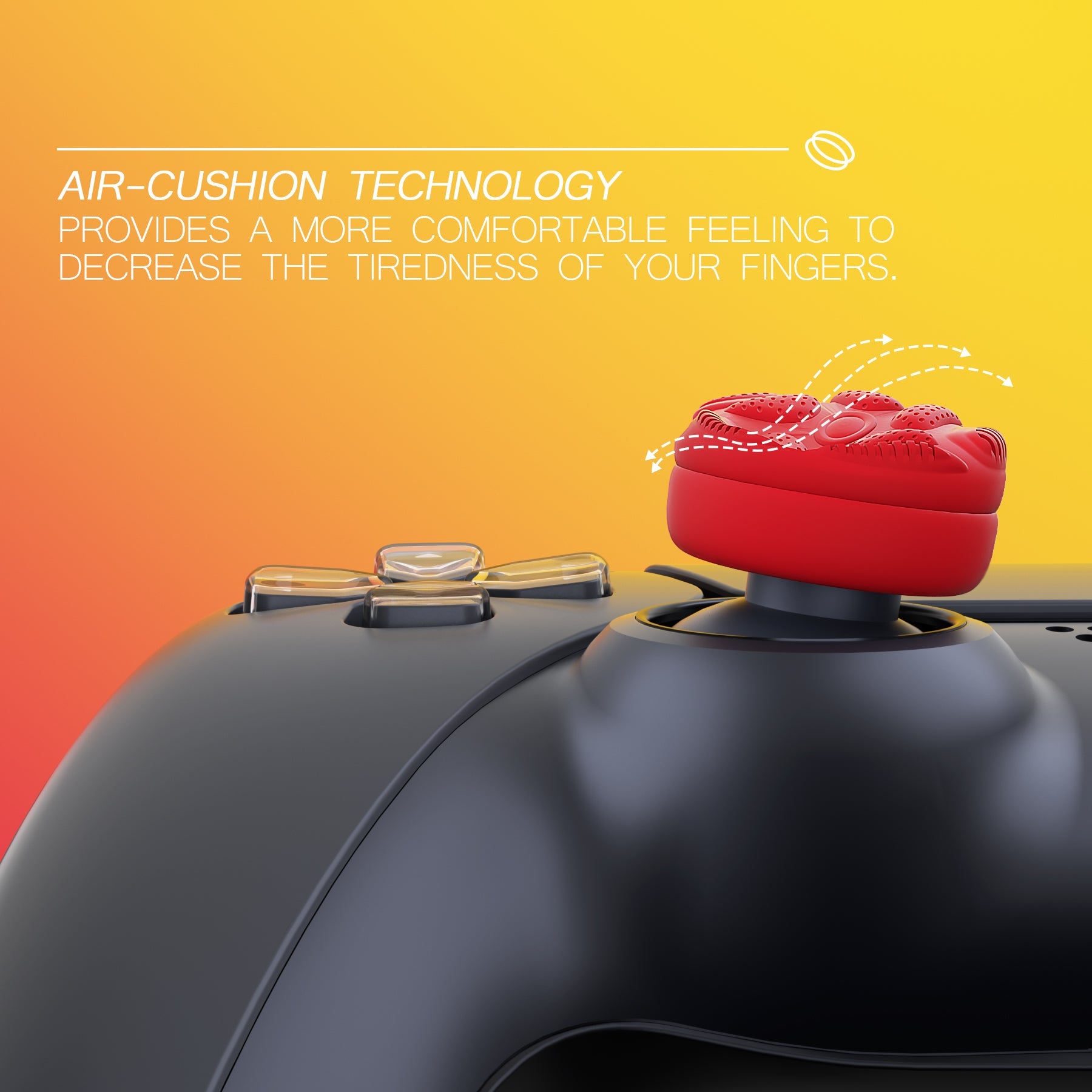 PlayVital Thumbs Cushion Caps Thumb Grips for ps5/4, Thumbstick Grip Cover for Xbox Series X/S, Thumb Grip Caps for Xbox One, Elite Series 2, for Switch Pro Controller - Raindrop Texture Design Passion Red - PJM3035 PlayVital