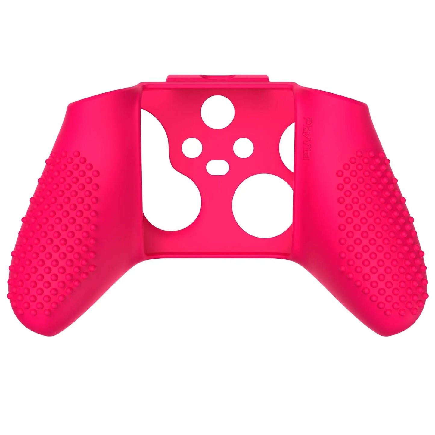 PlayVital Bright Pink 3D Studded Edition Anti-slip Silicone Cover Skin for Xbox Series X Controller, Soft Rubber Case Protector for Xbox Series S Controller with 6 Black Thumb Grip Caps - SDX3019 PlayVital