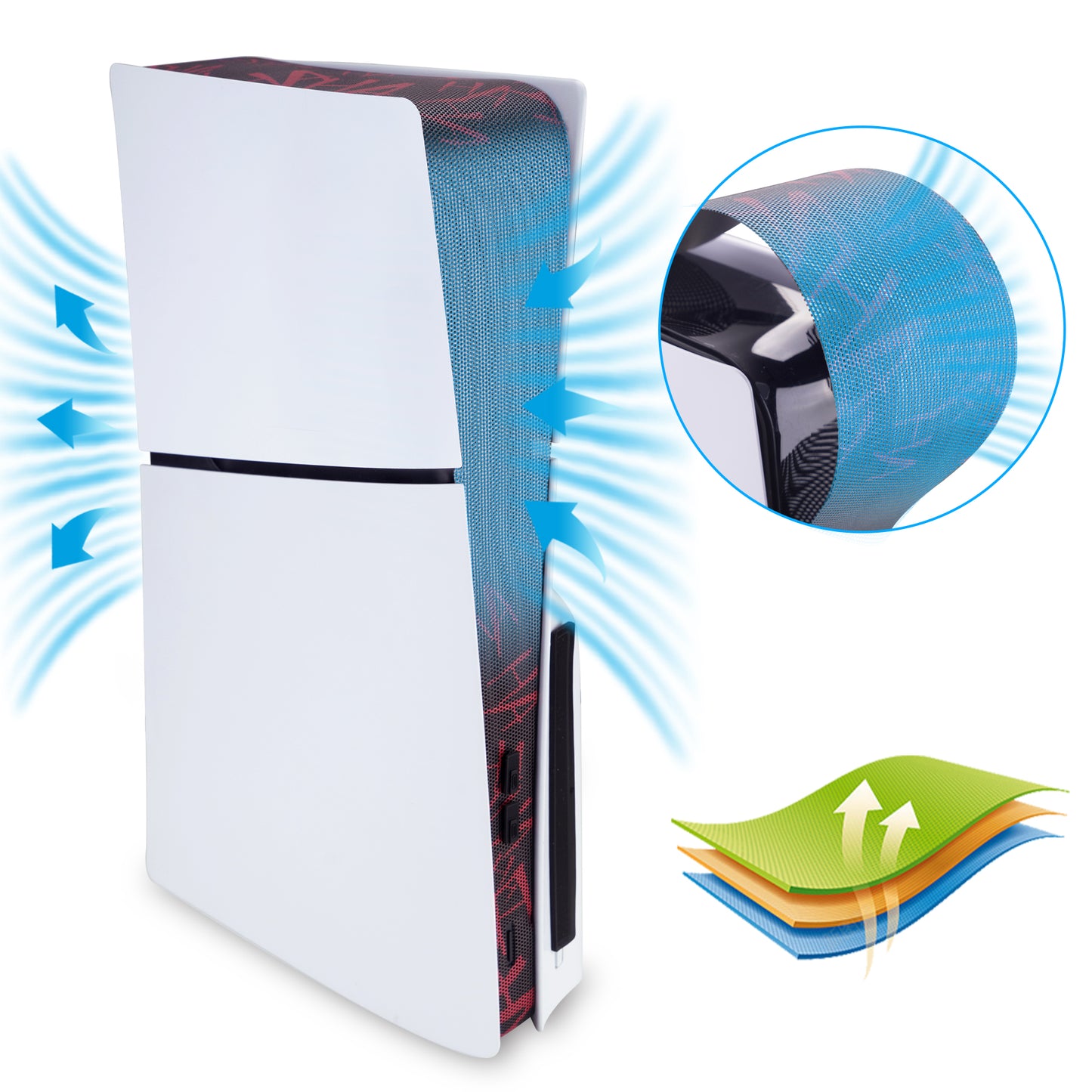 PlayVital 12 in-1 ダストフィルター for PS5 Slim コンソール ディスク & デジタル ダストカバーキット、アンチダストカバーネット & シリコンプラグ付き 【ピエロHahaha】