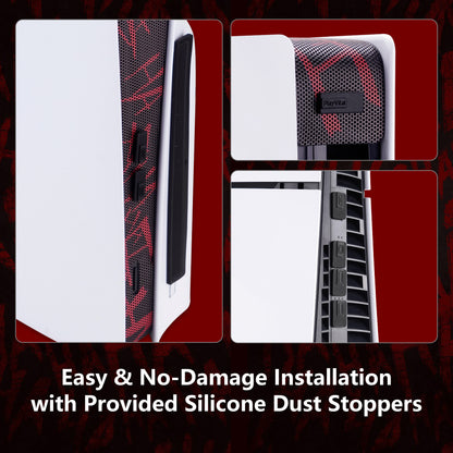 PlayVital 12 in-1 ダストフィルター for PS5 Slim コンソール ディスク & デジタル ダストカバーキット、アンチダストカバーネット & シリコンプラグ付き 【ピエロHahaha】