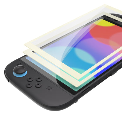 PlayVital 2枚入り 強化ガラス製スクリーンプロテクター 位置合わせフレーム付き Nintendo Switch 2用【アイボリー】