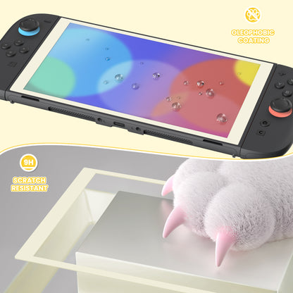 PlayVital 2枚入り 強化ガラス製スクリーンプロテクター 位置合わせフレーム付き Nintendo Switch 2用【アイボリー】