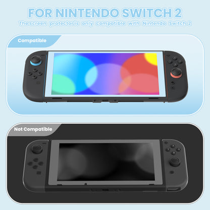 PlayVital 2枚入り 強化ガラス製スクリーンプロテクター 位置合わせフレーム付き Nintendo Switch 2用【ヘブンブルー】