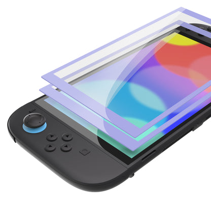 PlayVital 2枚入り 強化ガラス製スクリーンプロテクター 位置合わせフレーム付き Nintendo Switch 2用【ライトバイオレット】