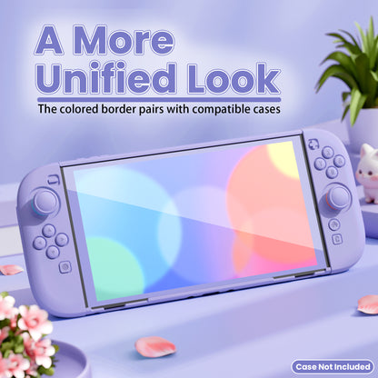 PlayVital 2枚入り 強化ガラス製スクリーンプロテクター 位置合わせフレーム付き Nintendo Switch 2用【ライトバイオレット】