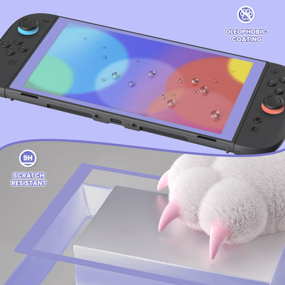 PlayVital 2枚入り 強化ガラス製スクリーンプロテクター 位置合わせフレーム付き Nintendo Switch 2用【ライトバイオレット】