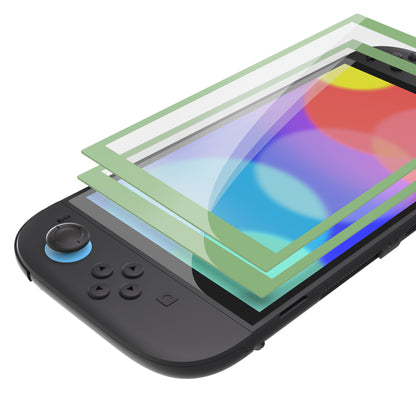 PlayVital 2枚入り 強化ガラス製スクリーンプロテクター 位置合わせフレーム付き Nintendo Switch 2用【抹茶グリーン】