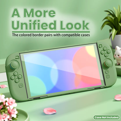 PlayVital 2枚入り 強化ガラス製スクリーンプロテクター 位置合わせフレーム付き Nintendo Switch 2用【抹茶グリーン】