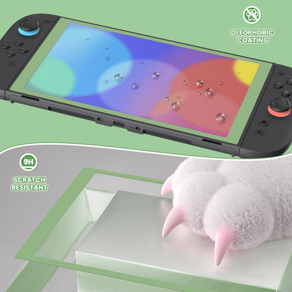 PlayVital 2枚入り 強化ガラス製スクリーンプロテクター 位置合わせフレーム付き Nintendo Switch 2用【抹茶グリーン】