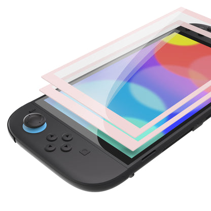 PlayVital 2枚入り 強化ガラス製スクリーンプロテクター 位置合わせフレーム付き Nintendo Switch 2用【ピンク】