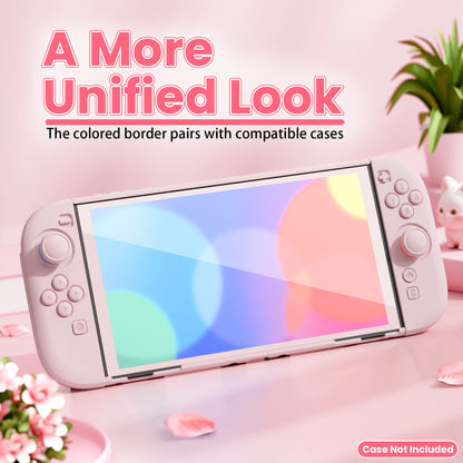PlayVital 2枚入り 強化ガラス製スクリーンプロテクター 位置合わせフレーム付き Nintendo Switch 2用【ピンク】