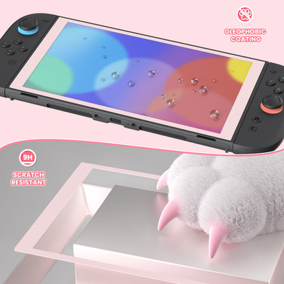 PlayVital 2枚入り 強化ガラス製スクリーンプロテクター 位置合わせフレーム付き Nintendo Switch 2用【ピンク】