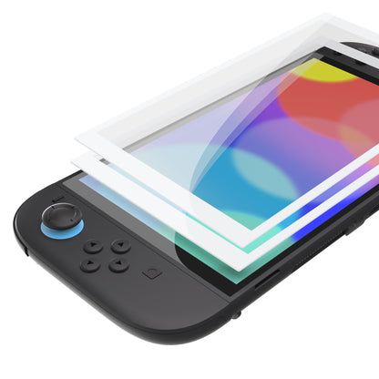 PlayVital 2枚入り 強化ガラス製スクリーンプロテクター 位置合わせフレーム付き Nintendo Switch 2用【ホワイト】