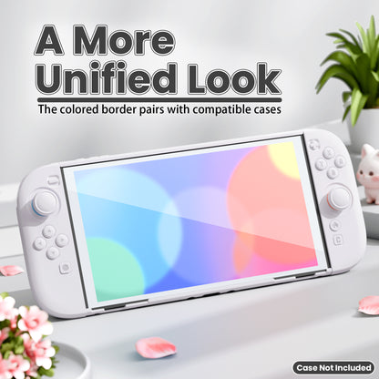 PlayVital 2枚入り 強化ガラス製スクリーンプロテクター 位置合わせフレーム付き Nintendo Switch 2用【ホワイト】