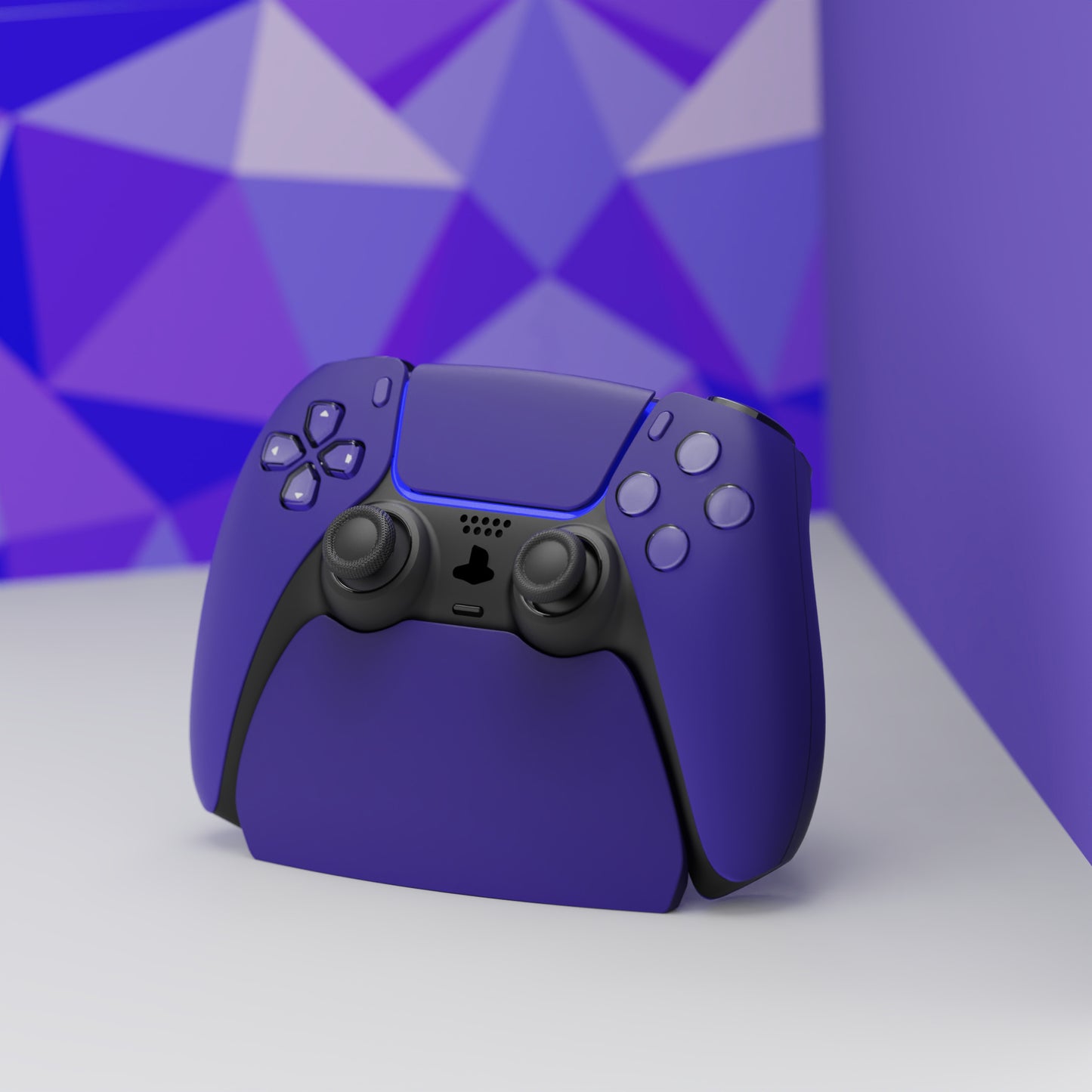 PlayVital 2セット ps5コントローラー対応用ディスプレイスタンド、デュアルセンス５対応収納スタンド、ps5コントローラー対応用机収納スタンド、スタンドホルダー、滑り止めラバーパッド付き【ギャラクティック パープル】