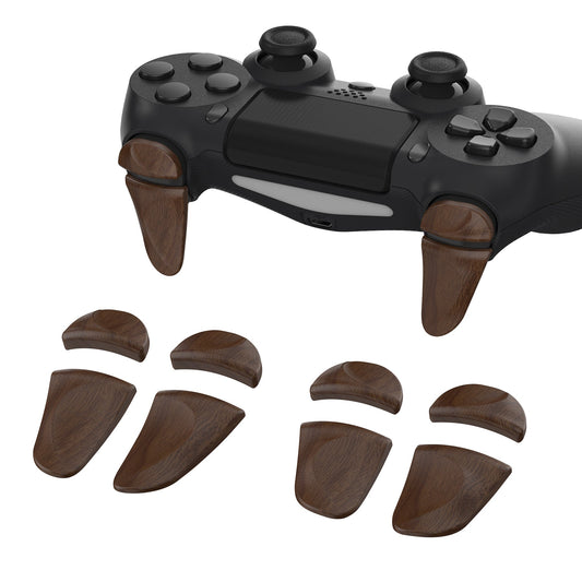 PlayVital 2 Pair Shoulder Buttons Extension Triggers for PS4 All Model Controller, Game Improvement Adjusters for PS4 Controller, Bumper Trigger Extenders for PS4 Slim Pro Controller - Wood Grain - P4PJ005 PlayVital