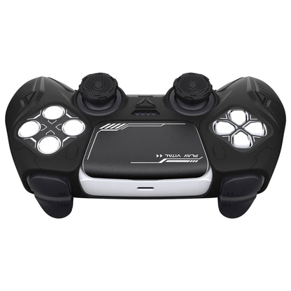 PlayVital Futuristic CyberMech Design Silicone Grip Skin with Thumb Grips for PS5 Wireless Controller, Compatible with PS5 Official Charging Dock - Black - CHXPFP001 (Copy) PlayVital