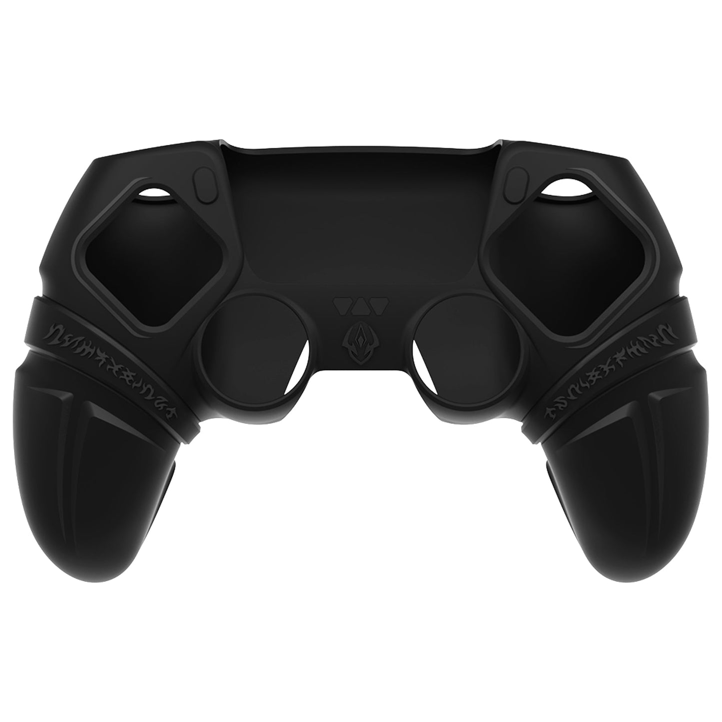 PlayVital 2 Set Runes Edition Silicone Cover Skin for PS5 Controller with Thumb Grips & Touchpad Skin & D-pad Area Sticker, Compatible with PS5 Charging Dock - Black - FVEPFP005 PlayVital