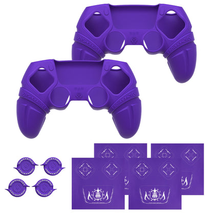 PlayVital 2 Set Runes Edition Silicone Cover Skin for PS5 Controller with Thumb Grips & Touchpad Skin & D-pad Area Sticker, Compatible with PS5 Charging Dock - Purple - FVEPFP007 PlayVital