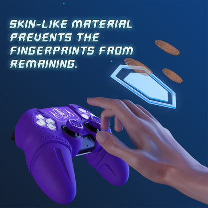 PlayVital 2 Set Runes Edition Silicone Cover Skin for PS5 Controller with Thumb Grips & Touchpad Skin & D-pad Area Sticker, Compatible with PS5 Charging Dock - Purple - FVEPFP007 PlayVital