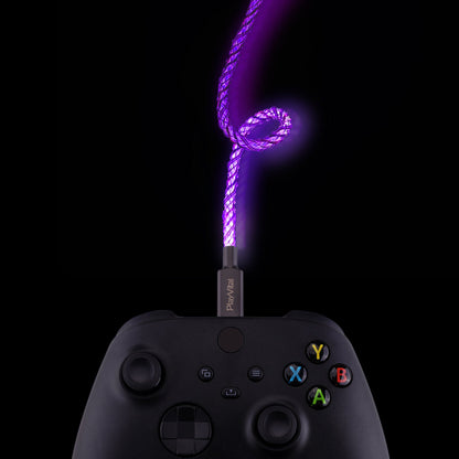 PlayVital 3.28FT Illuminated Charging Cable for ps5 for ps5 Edge Controller, Type C to C Charging Cord for Gamepad, Universal LED Light Up Data Cord for Xbox Core/Elite Series 2/Switch Pro Controller - PFLED15 PlayVital