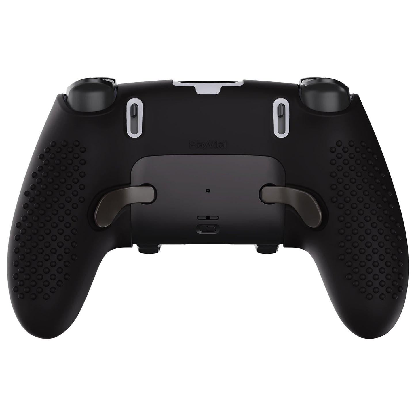 PlayVital 3D Studded Edition Anti-Slip Silicone Cover Case with Thumb Grip Caps for PS5 Edge Controller - Black - ETPFP001 PlayVital