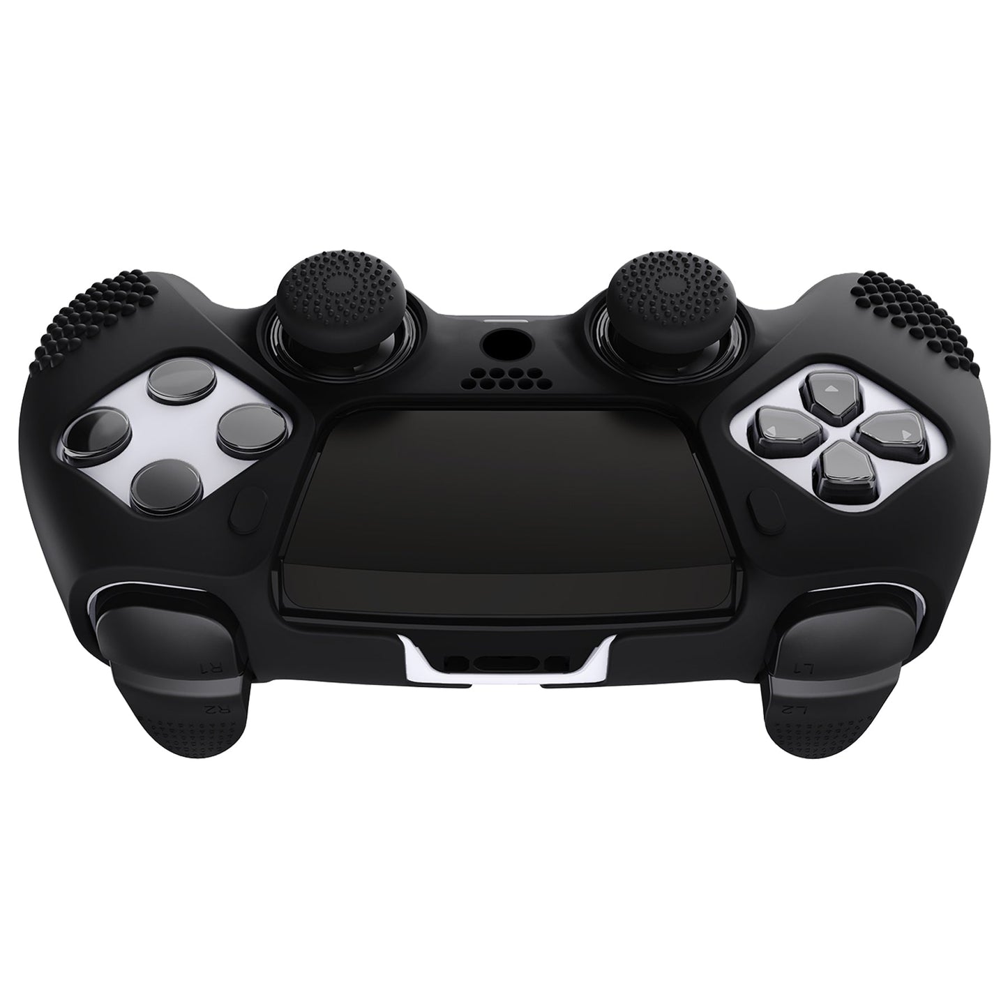 PlayVital 3D Studded Edition Anti-Slip Silicone Cover Case with Thumb Grip Caps for PS5 Edge Controller - Black - ETPFP001 PlayVital