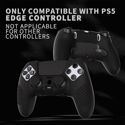 PlayVital 3D Studded Edition Anti-Slip Silicone Cover Case with Thumb Grip Caps for PS5 Edge Controller - Black - ETPFP001 PlayVital