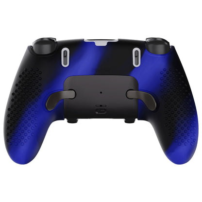 PlayVital 3D Studded Edition Anti-Slip Silicone Cover Case with Thumb Grip Caps for PS5 Edge Controller - Blue & Black - ETPFP006 PlayVital