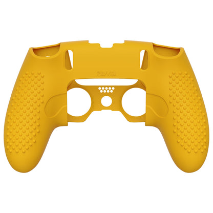 PlayVital 3D Studded Edition Anti-Slip Silicone Cover Case with Thumb Grip Caps for PS5 Edge Controller - Caution Yellow - ETPFP014 PlayVital