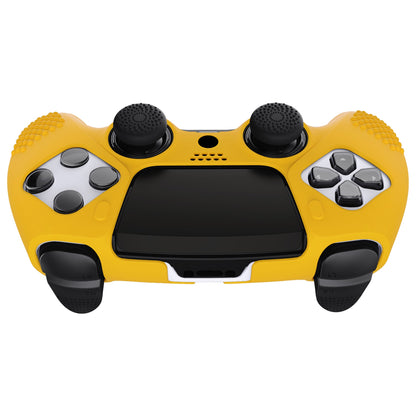 PlayVital 3D Studded Edition Anti-Slip Silicone Cover Case with Thumb Grip Caps for PS5 Edge Controller - Caution Yellow - ETPFP014 PlayVital