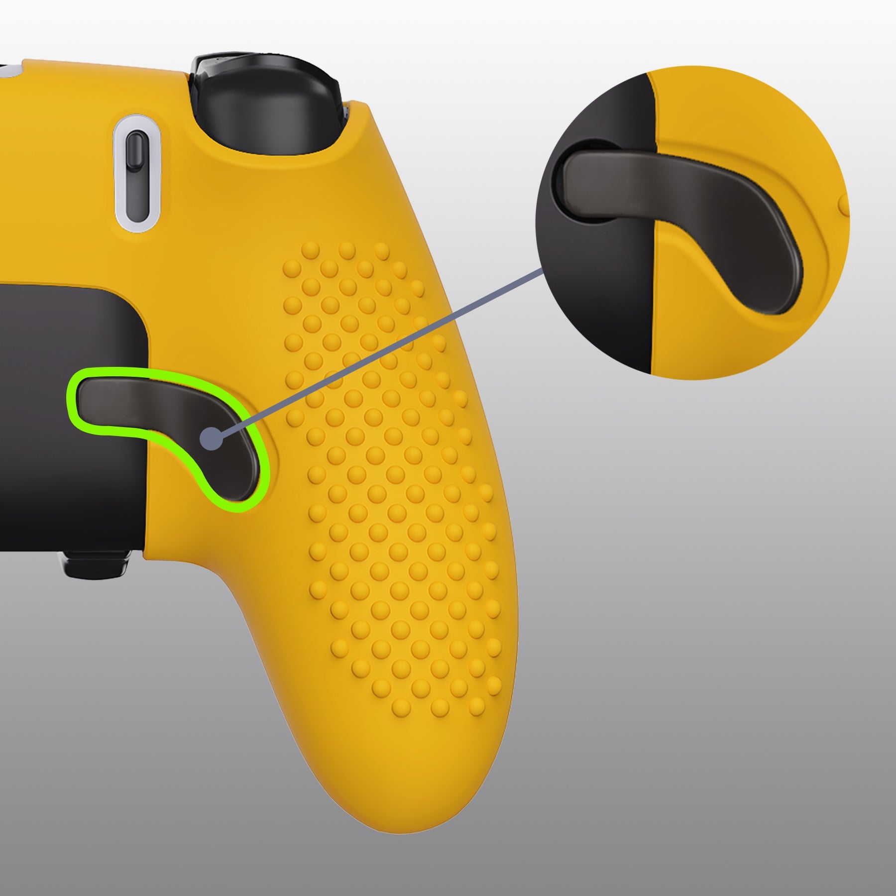 PlayVital 3D Studded Edition Anti-Slip Silicone Cover Case with Thumb Grip Caps for PS5 Edge Controller - Caution Yellow - ETPFP014 PlayVital