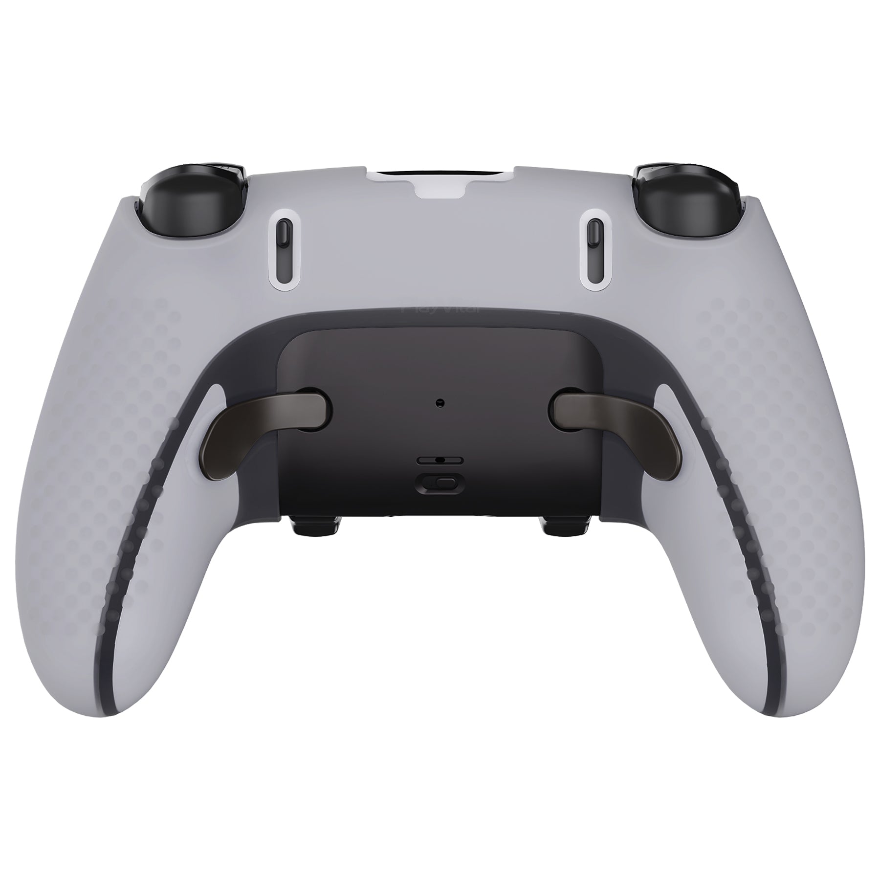 PlayVital 3D Studded Edition Anti-Slip Silicone Cover Case with Thumb Grip Caps for PS5 Edge Controller - Clear White - ETPFP003 PlayVital