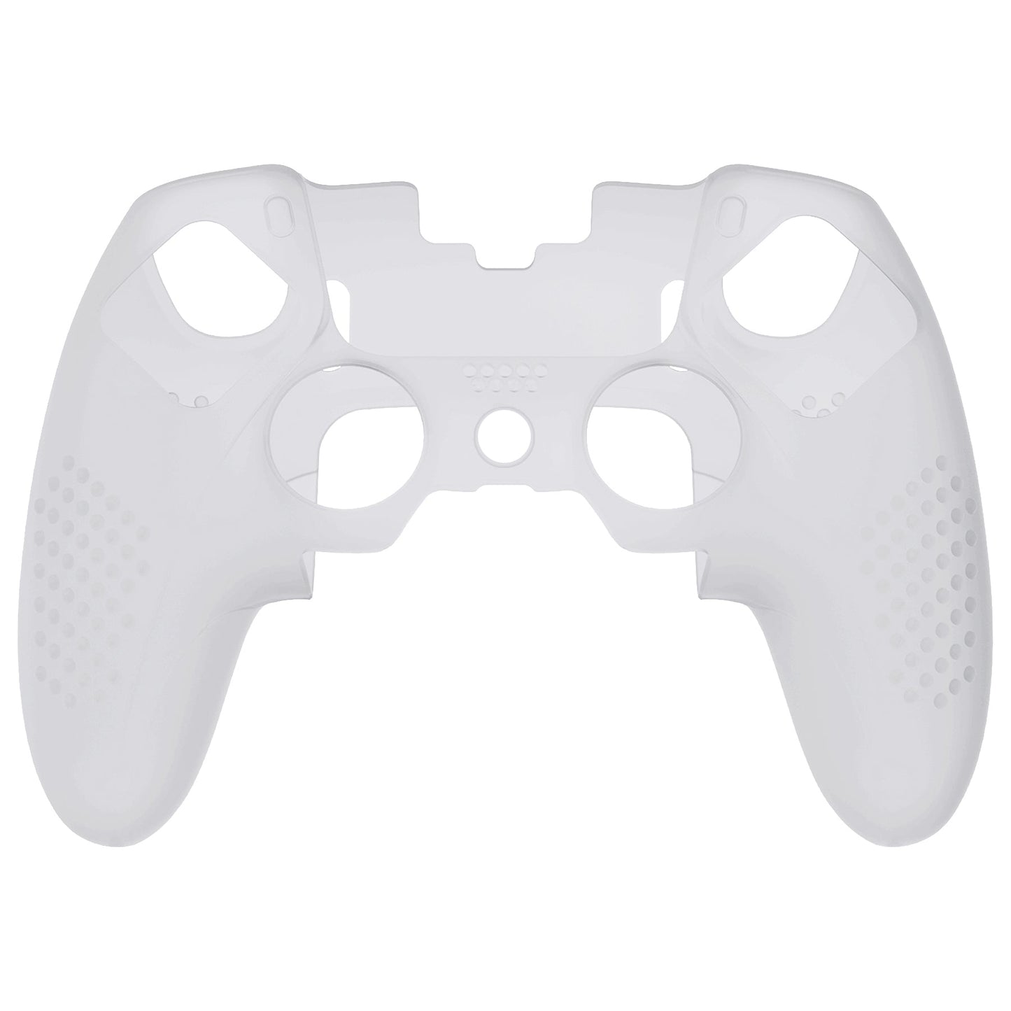 PlayVital 3D Studded Edition Anti-Slip Silicone Cover Case with Thumb Grip Caps for PS5 Edge Controller - Clear White - ETPFP003 PlayVital