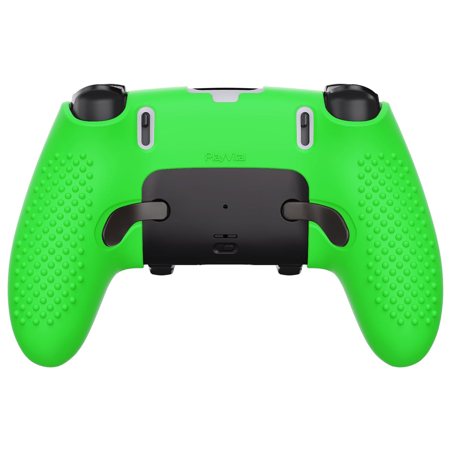 PlayVital 3D Studded Edition Anti-Slip Silicone Cover Case with Thumb Grip Caps for PS5 Edge Controller - Green - ETPFP012 PlayVital