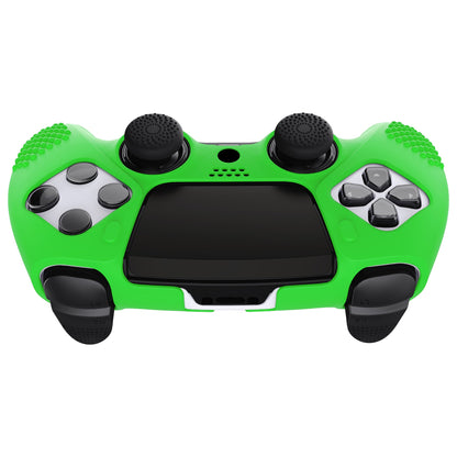 PlayVital 3D Studded Edition Anti-Slip Silicone Cover Case with Thumb Grip Caps for PS5 Edge Controller - Green - ETPFP012 PlayVital