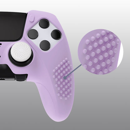 PlayVital 3D Studded Edition Anti-Slip Silicone Cover Case with Thumb Grip Caps for PS5 Edge Controller - Mauve Purple - ETPFP011 PlayVital