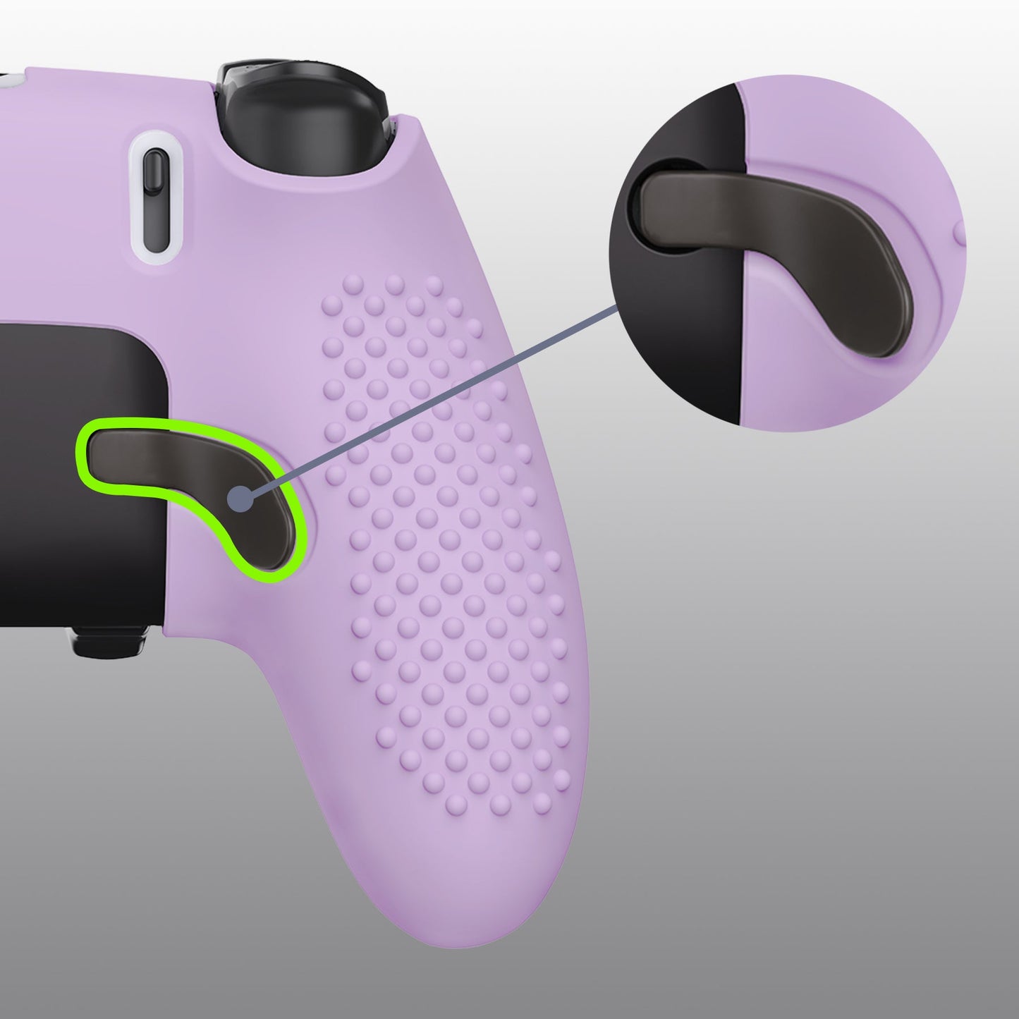 PlayVital 3D Studded Edition Anti-Slip Silicone Cover Case with Thumb Grip Caps for PS5 Edge Controller - Mauve Purple - ETPFP011 PlayVital