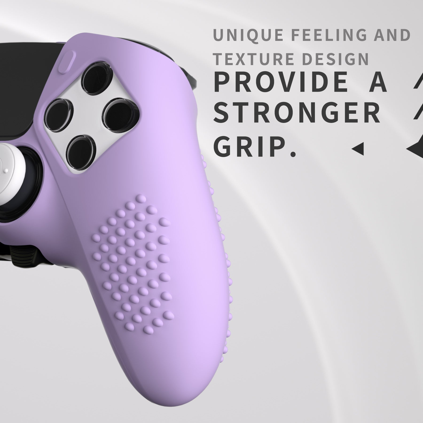 PlayVital 3D Studded Edition Anti-Slip Silicone Cover Case with Thumb Grip Caps for PS5 Edge Controller - Mauve Purple - ETPFP011 PlayVital