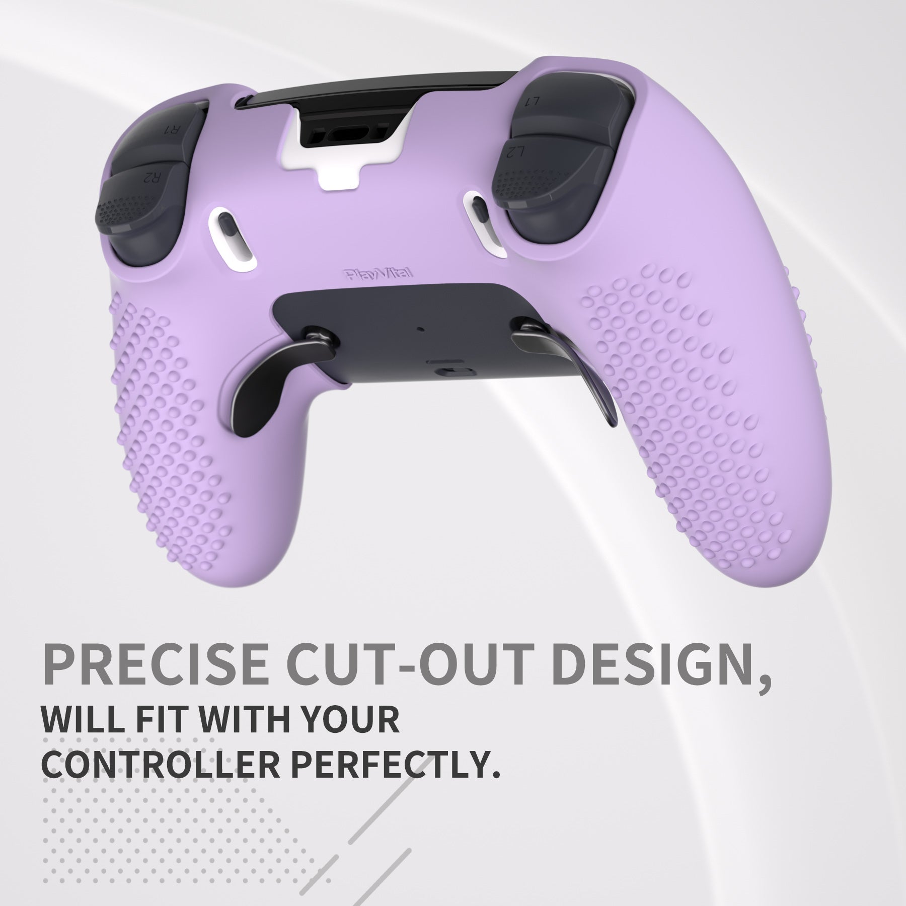 PlayVital 3D Studded Edition Anti-Slip Silicone Cover Case with Thumb Grip Caps for PS5 Edge Controller - Mauve Purple - ETPFP011 PlayVital