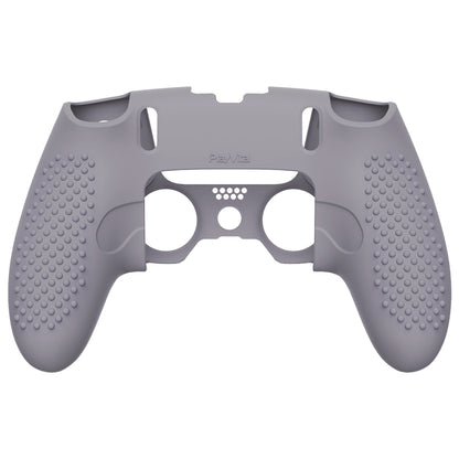 PlayVital 3D Studded Edition Anti-Slip Silicone Cover Case with Thumb Grip Caps for PS5 Edge Controller - Metallic Gray - ETPFP013 PlayVital