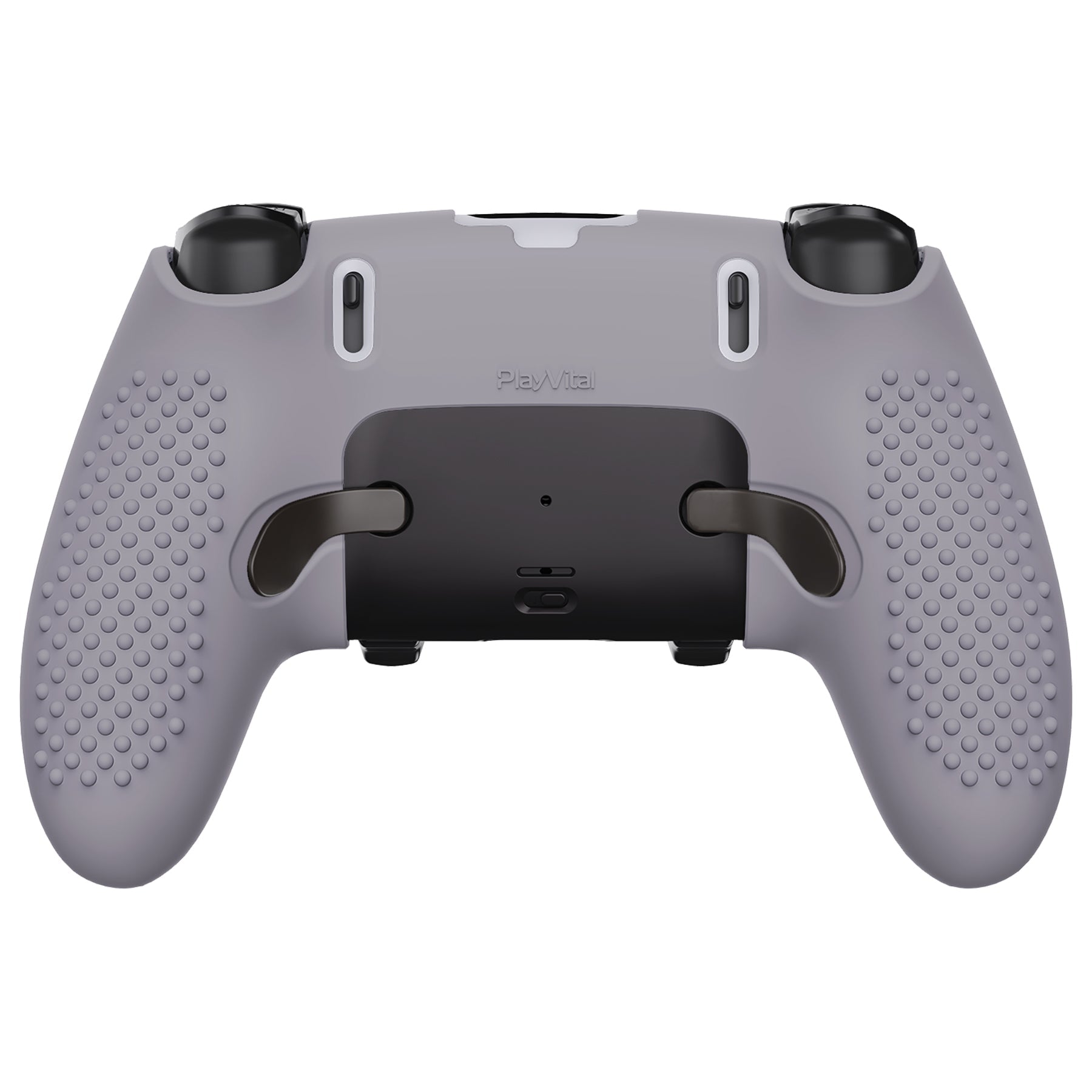 PlayVital 3D Studded Edition Anti-Slip Silicone Cover Case with Thumb Grip Caps for PS5 Edge Controller - Metallic Gray - ETPFP013 PlayVital