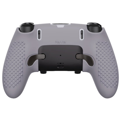 PlayVital 3D Studded Edition Anti-Slip Silicone Cover Case with Thumb Grip Caps for PS5 Edge Controller - Metallic Gray - ETPFP013 PlayVital