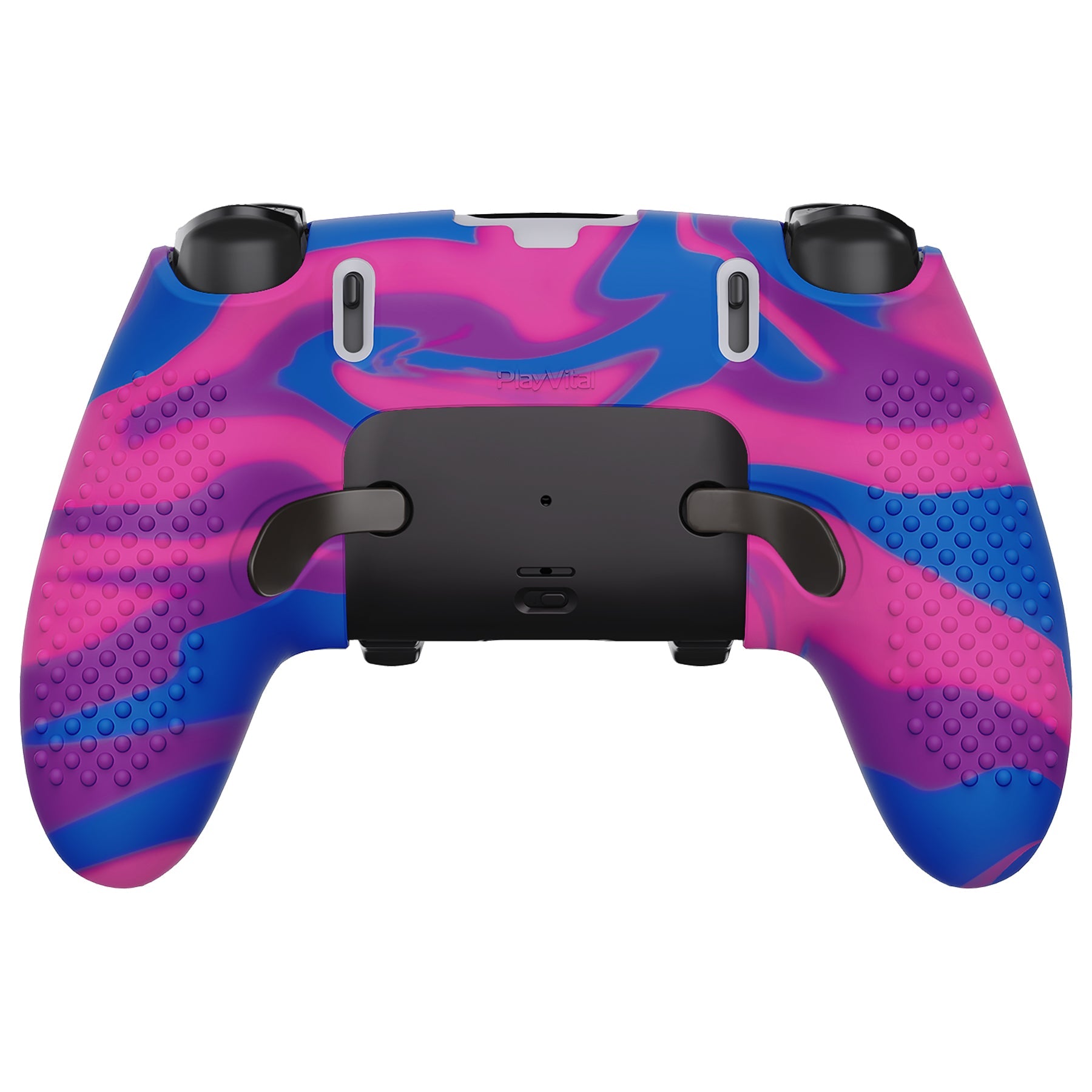 PlayVital 3D Studded Edition Anti-Slip Silicone Cover Case with Thumb Grip Caps for PS5 Edge Controller - Pink & Purple & Blue - ETPFP015 PlayVital