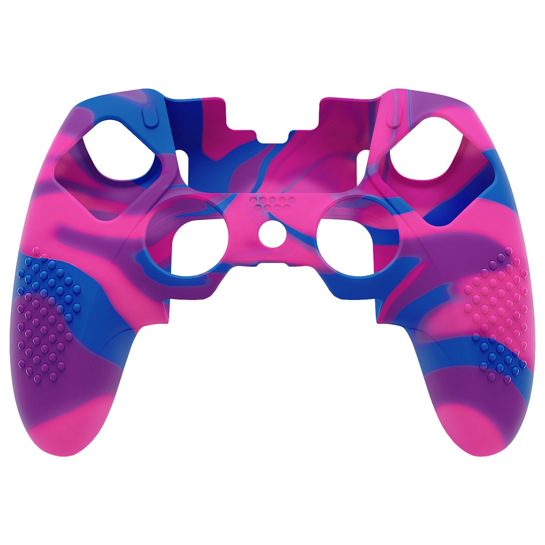 PlayVital 3D Studded Edition Anti-Slip Silicone Cover Case with Thumb Grip Caps for PS5 Edge Controller - Pink & Purple & Blue - ETPFP015 PlayVital