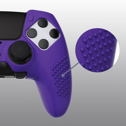 PlayVital 3D Studded Edition Anti-Slip Silicone Cover Case with Thumb Grip Caps for PS5 Edge Controller - Purple - ETPFP010 PlayVital